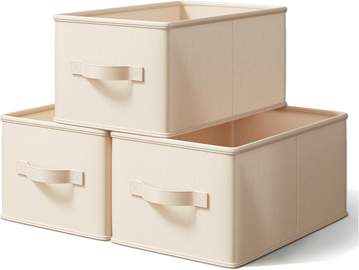 Storage Bins, Fabric Satin Storage Baskets for Shelves, 11.5" L*8.75" W*6.5" H Collapsible Storage