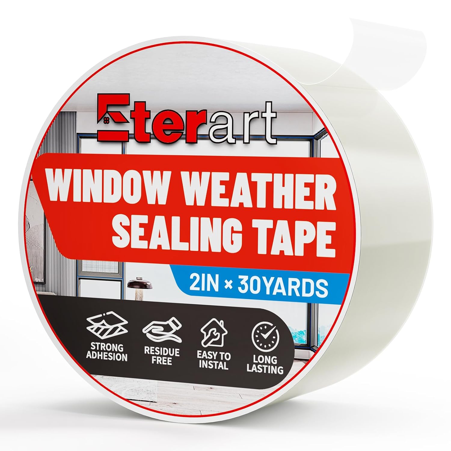 Transparent Weatherproof Seal Tape 2" x 30 Yards, High Strength Waterproof Sealing Tape for Windows