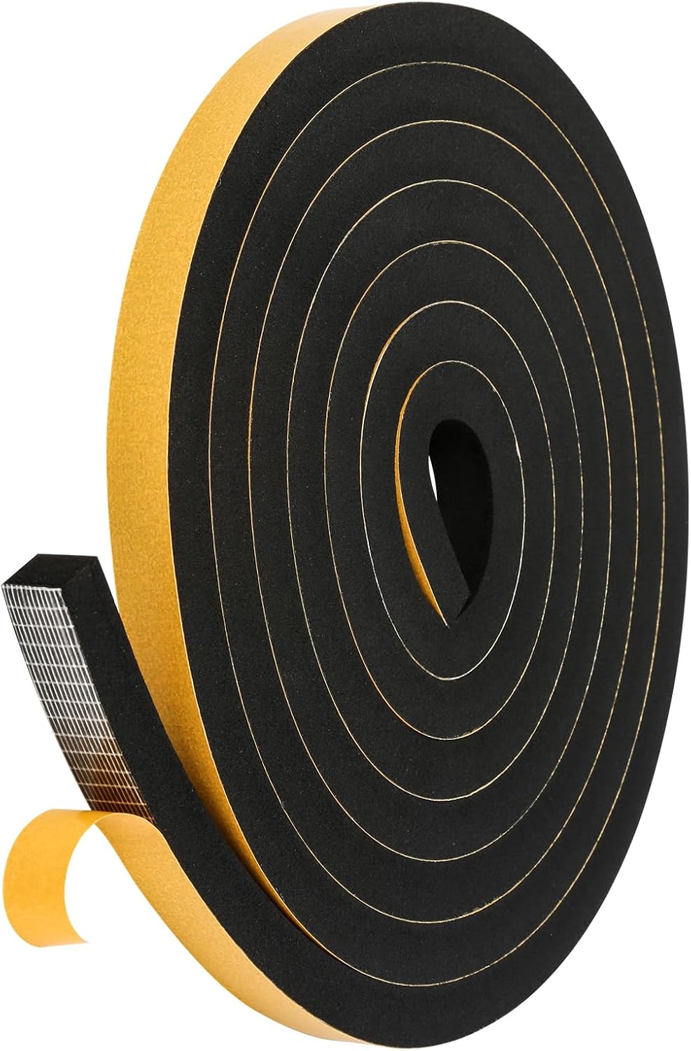 Black Weather Stripping Door Seal Strip (3/5 Inch X 1/2 Inch X 10Feet), Strong Adhesive