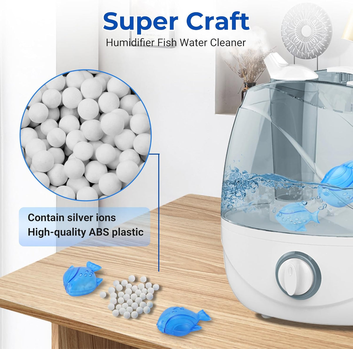 Funmit 6 Pack Universal Humidifier Cleaner Fish Compatible with Almost All Humidifiers and Fish