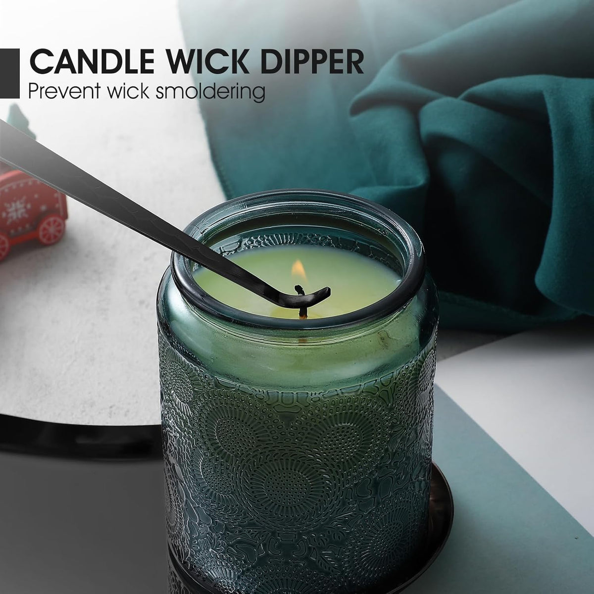 PATOISE 4 in 1 Candle Accessory Set Mini, Candle Wick Trimmer Cutter, Candle Snuffer, Candle Wick