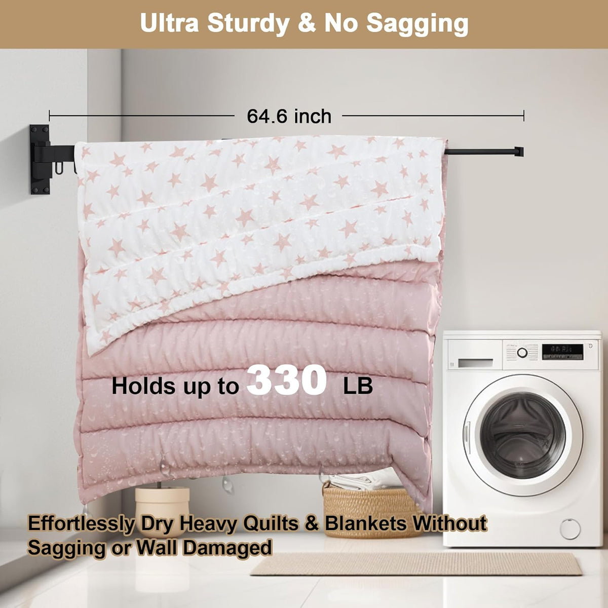 Bakala Clothes Drying Rack Foldable, Laundry Drying Rack Clothing Wall Mounted, Clothing Racks for