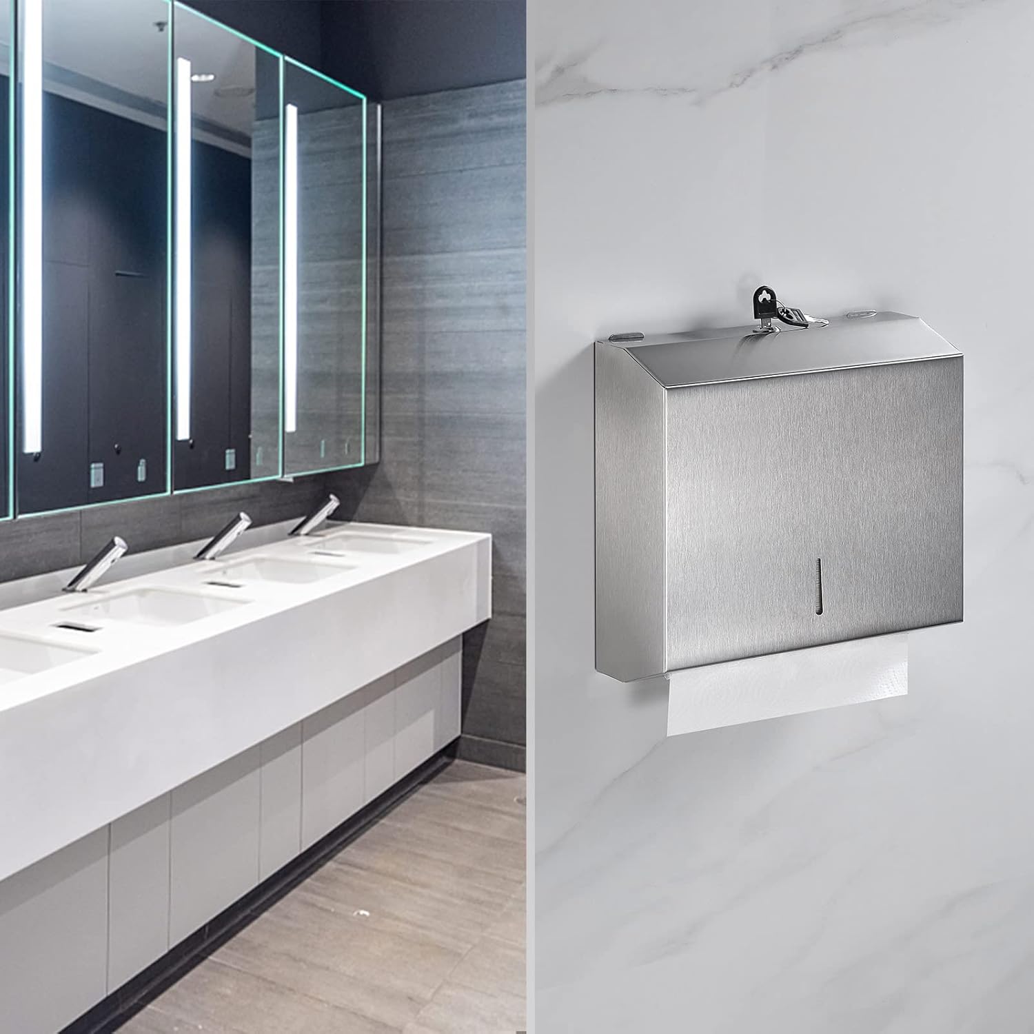 Paper Towel Dispenser Wall Mount Commercial, C Fold Multifold Hand Paper Towel Dispenser, Stainless