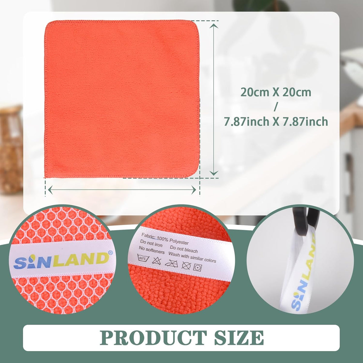 SINLAND Microfiber Dish Cloth for Washing Dishes Dish Rags Best Kitchen Washcloth Cleaning Cloths