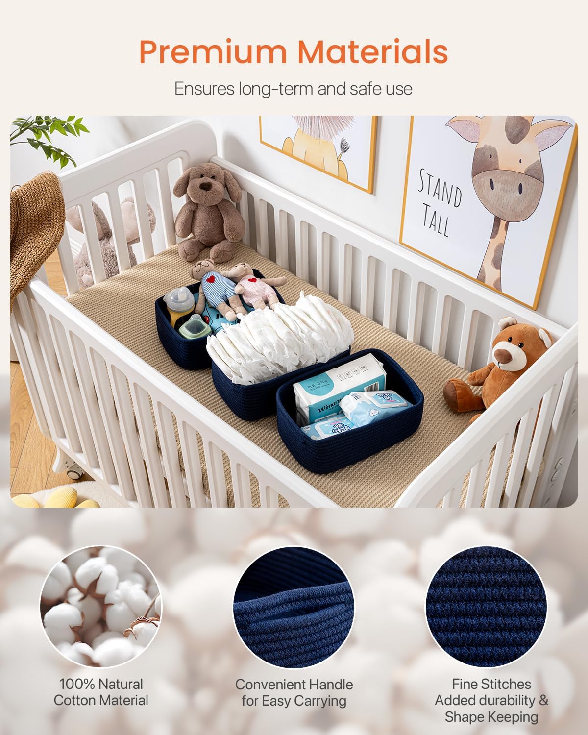Small Woven Basket, 12 x 8 x 4.5 Inches, Storage Basket for Organizing, Cute Small Rope Shelf