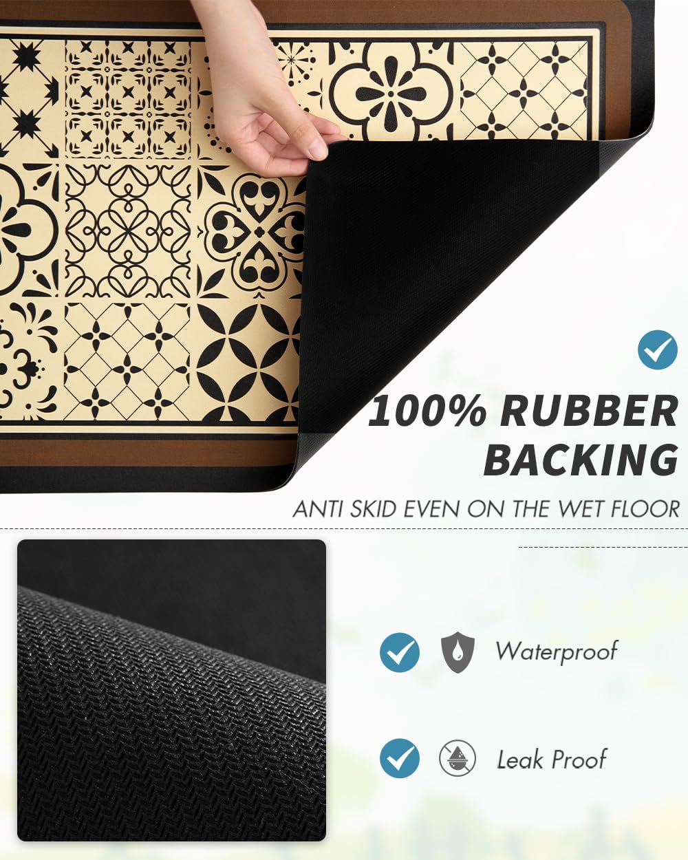 AMOAMI Coffee Mat Hide Stain Rubber Backed Absorbent Dish Drying Mat for Kitchen Counter - Fits