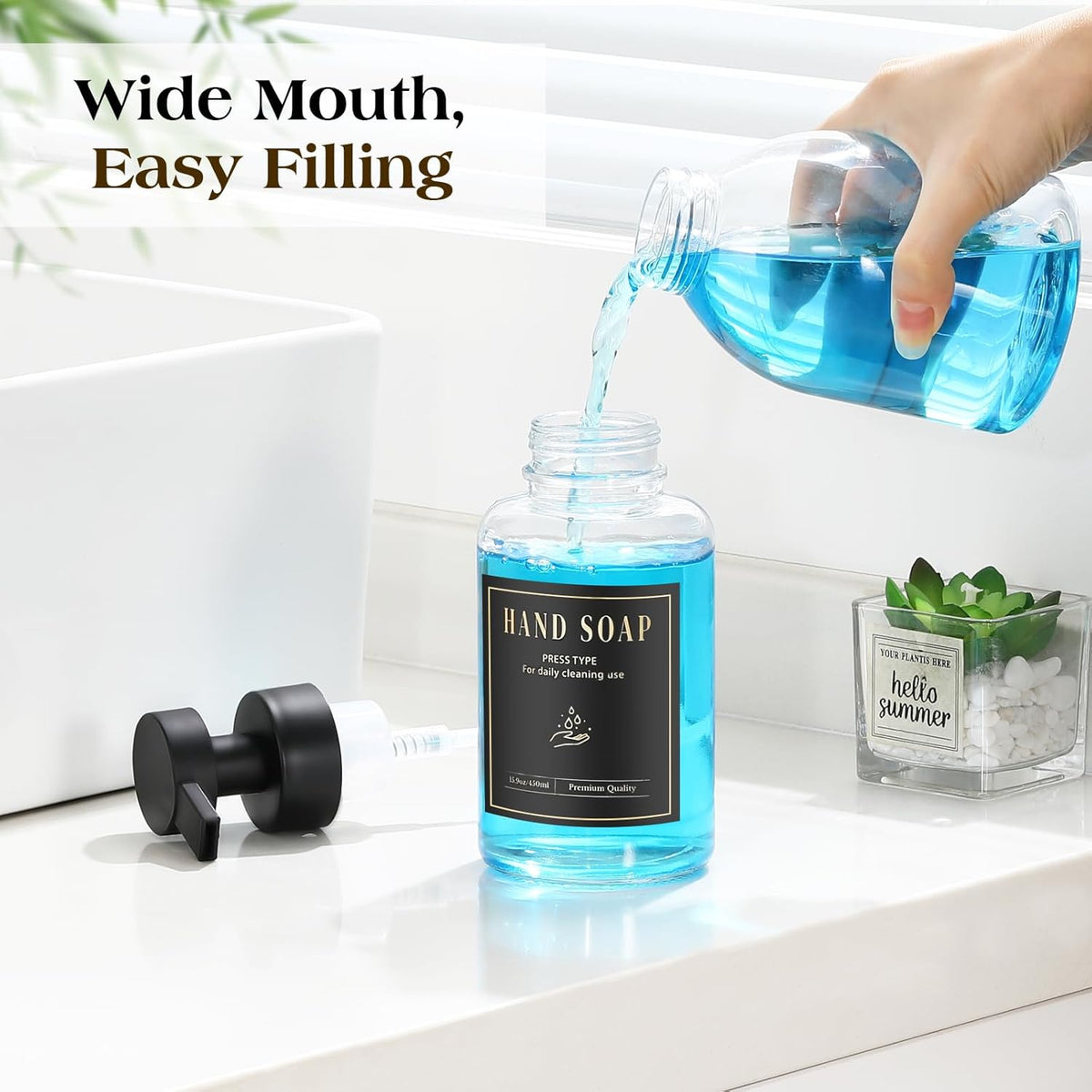 Luxspire Foaming Soap Dispenser, Glass Foam Pump Soap Dispenser, Non-Slip Hand Soap Dispenser with