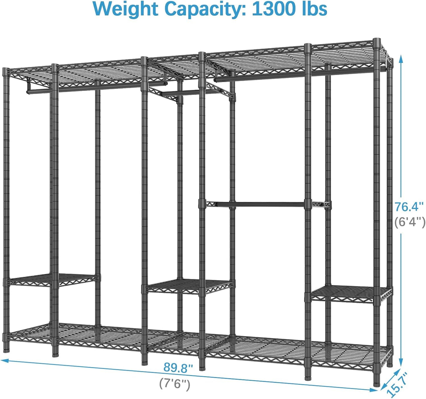 VIPEK V50 Extra Large Portable Closet Rack Bedroom Armoire Freestanding Wardrobe Closet, Heavy Duty
