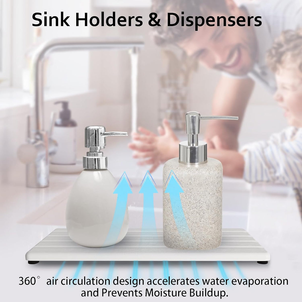 Diatomite Soap Dish, Water Absorbing Stone Tray, Kitchen Sink Organizer, Fast Drying Counter Holder
