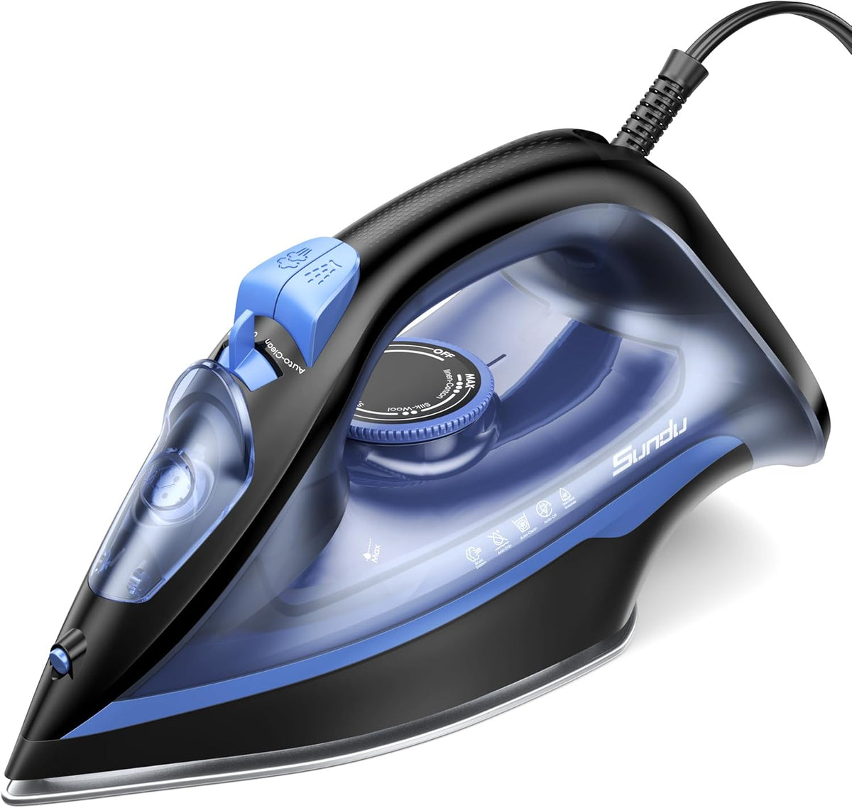 Sundu Steam Iron for Clothes with Rapid Heating Ceramic Coated Soleplate,1500W with Precise