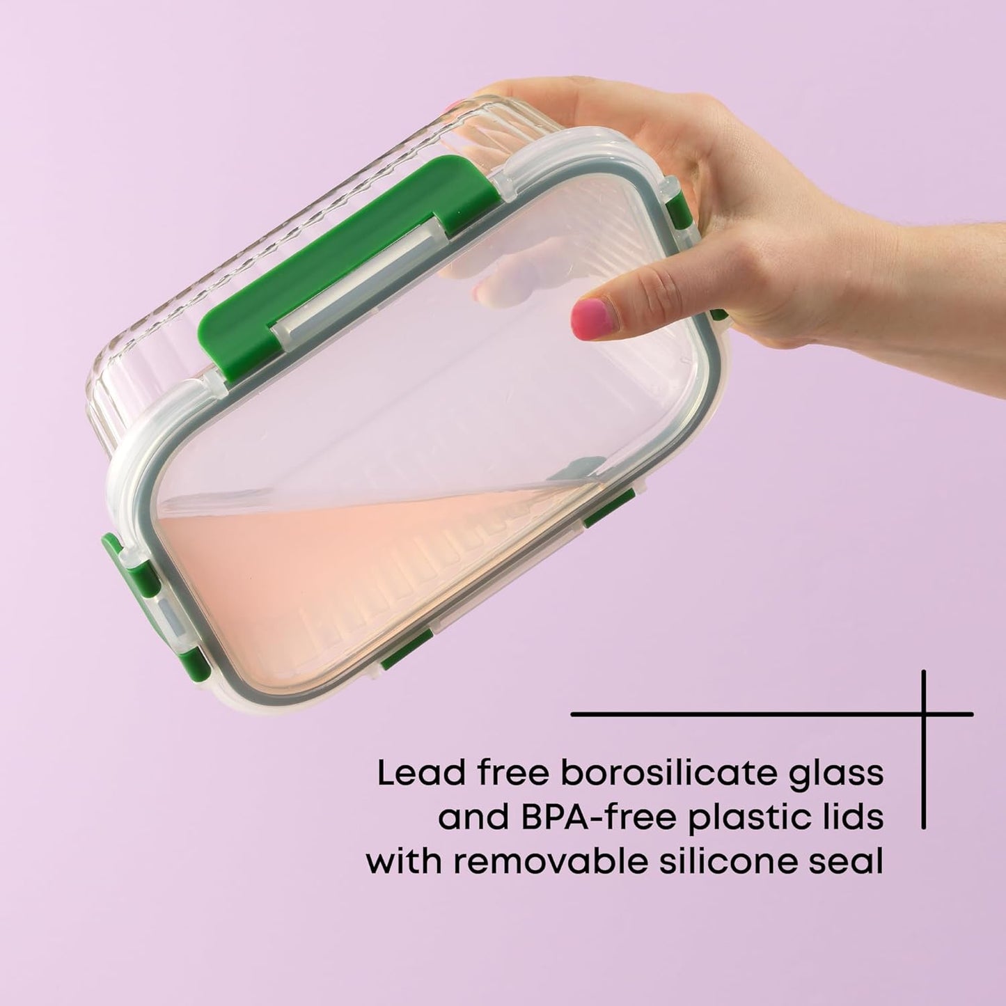 JoyJolt 24pc Borosilicate Glass Storage Containers with Lids | 12 Airtight/Freezer Safe Food