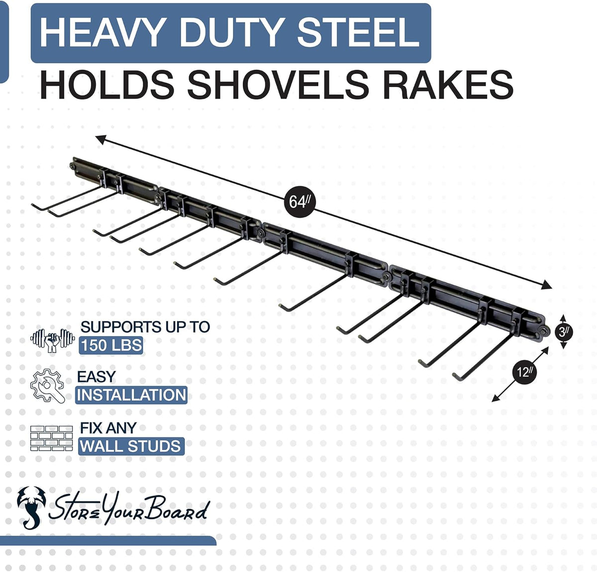StoreYourBoard Garage Tool Organizer Wall Mount – Heavy Duty Garage Wall Organizer for Garage