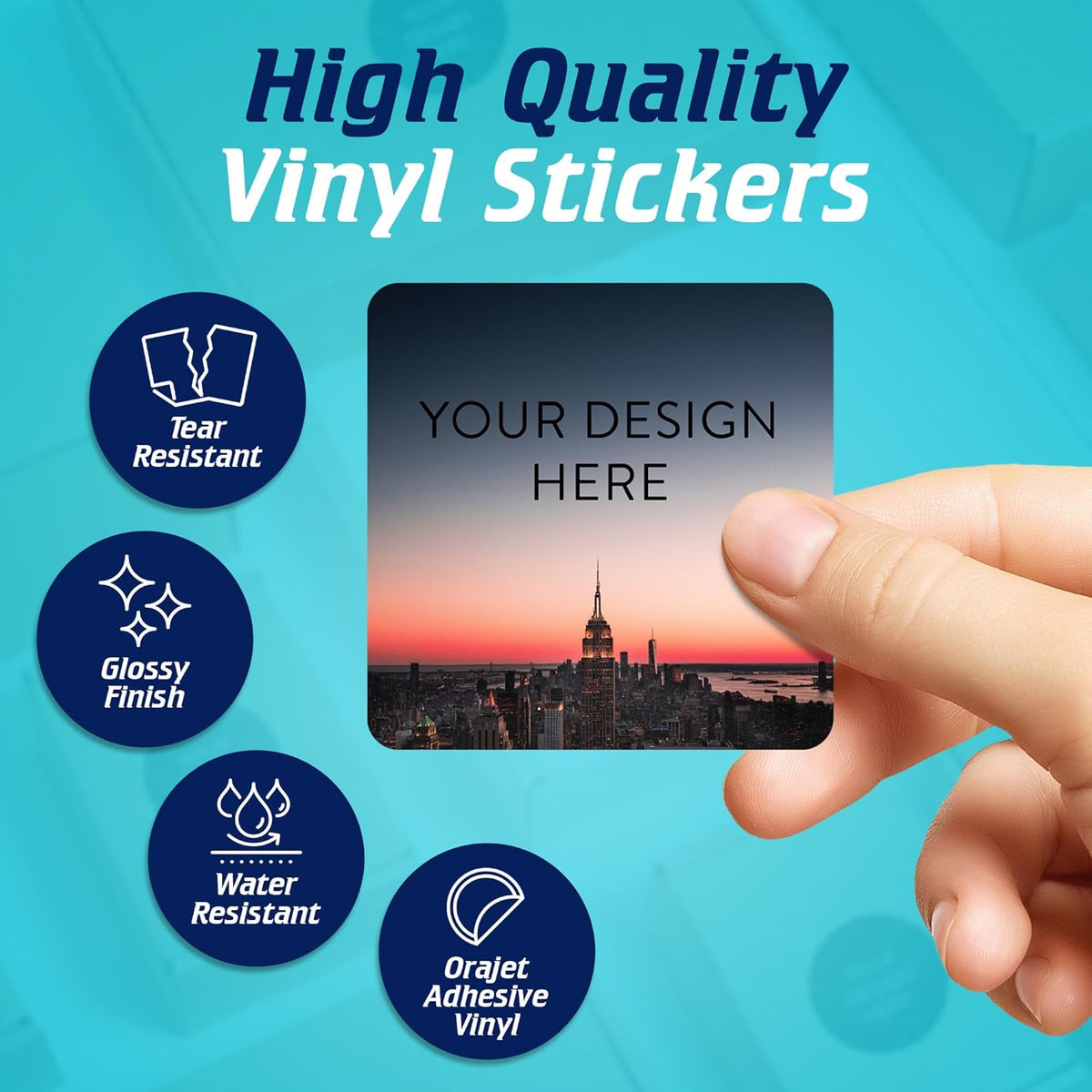 100 Custom Vinyl Stickers - Upload Your own Image, Text, Design, Logo - Personalized Logo Labels