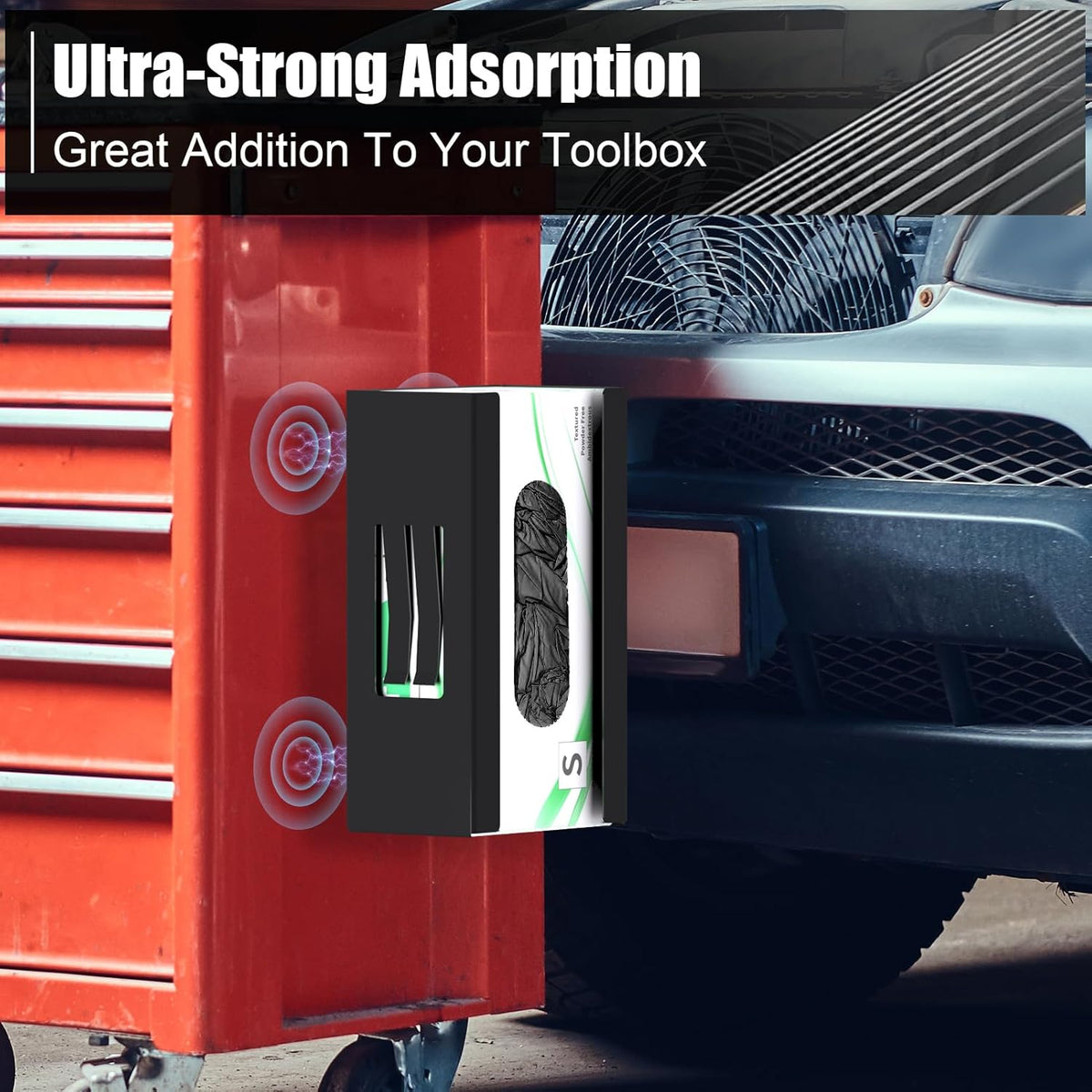 Magnetic Glove Box Holder, Disposable Glove Dispenser Wall Mount, Metal Glove Rack Organizer for