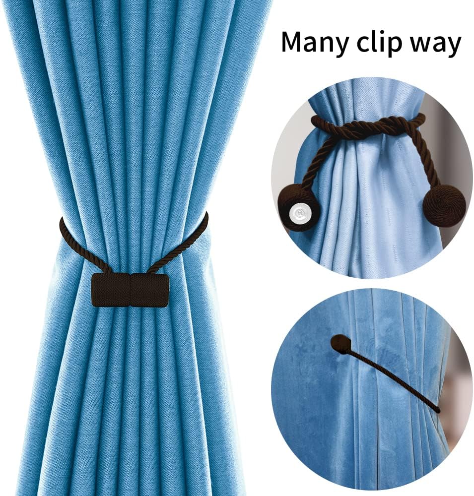 18 Inch Strong Magnetic Curtain Tiebacks, Curtain Holdbacks Modern Upgrade Strong 2021 New Twisted