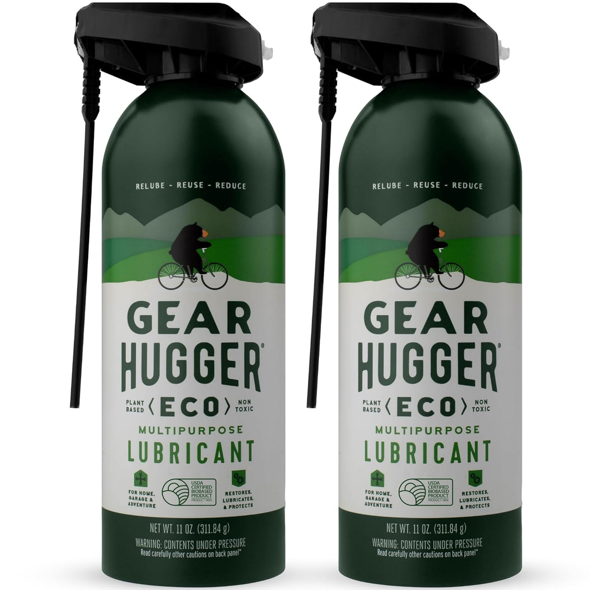 Gear Hugger Multipurpose Lubricant - Eco-Friendly (11 oz, Pack of 2), Rust Remover - Garage Door
