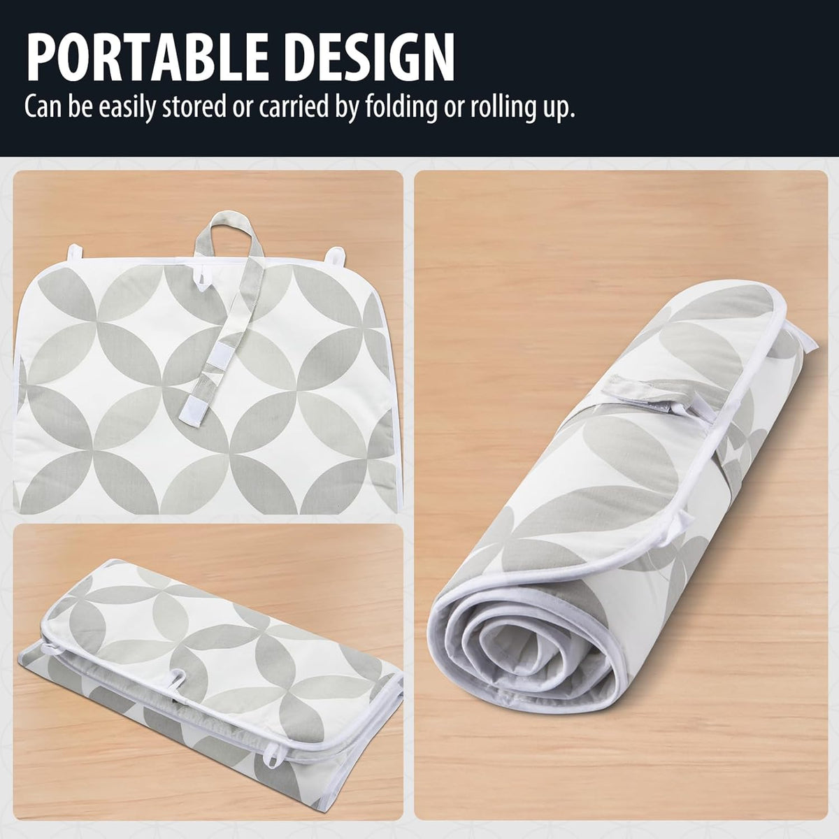 Seiritex Ironing Mat, Portable Ironing Pad 39.4 x 18.9 inch Table Top Iron Board 5 in 1 Travel Iron