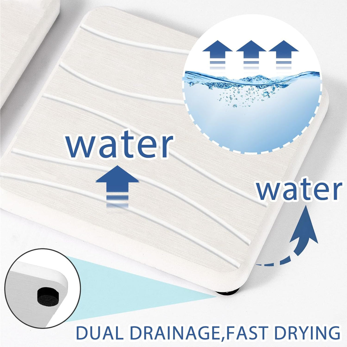 3PCS Water Absorbing Stone Tray, Fast Drying Stone Sink Tray, Stones Soap Trays, Water Absorbent
