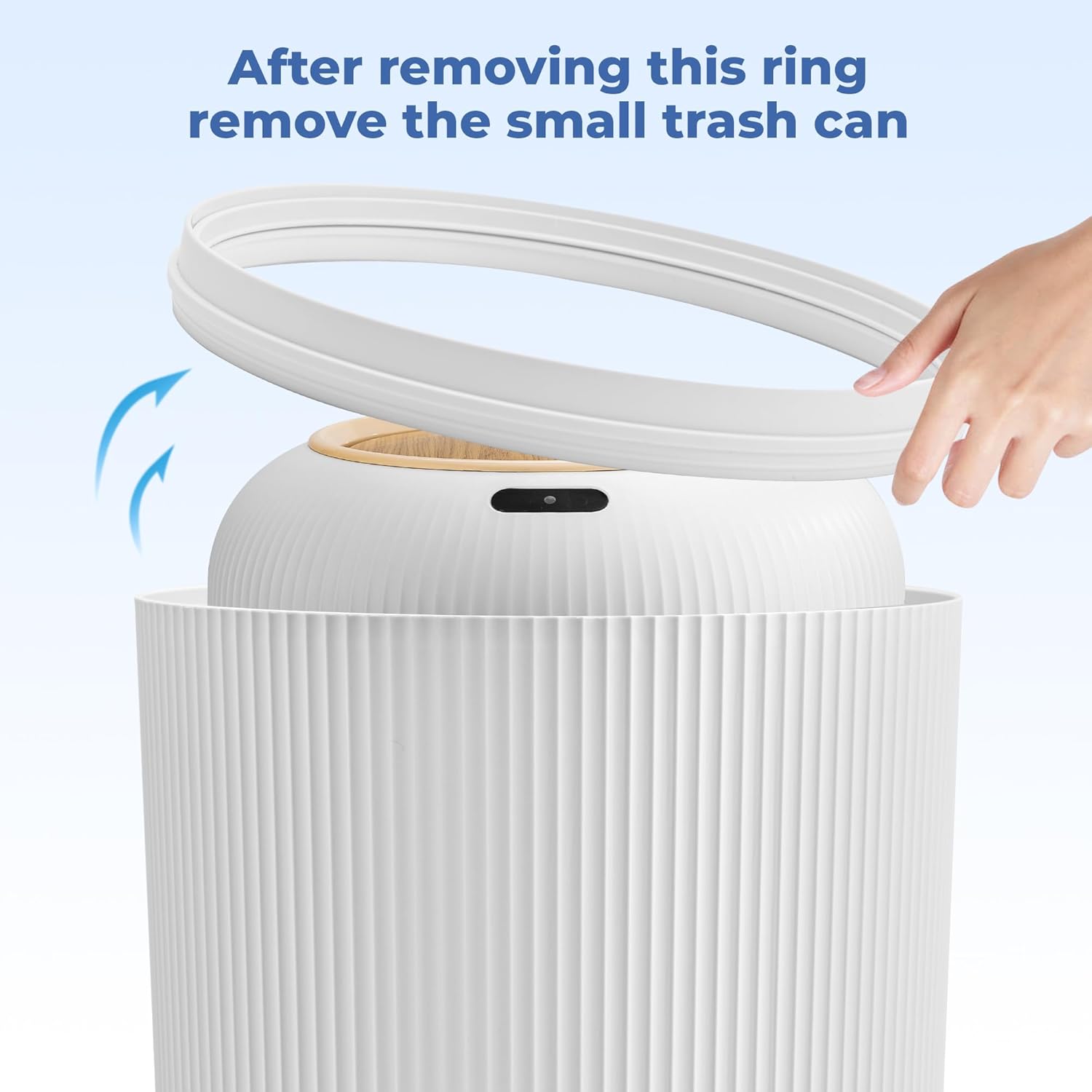 2 Pack Automatic Trash Can 12L /3 Gallon and 10L /2.64 Gallon Bathroom Trash Bin with Lid Touchless
