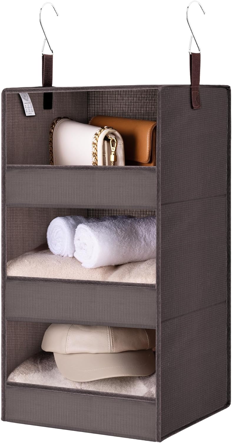 GRANNY SAYS 3-Shelf Closet Organizers and Storage, Foldable Hanging Closet Organizer, Hanging