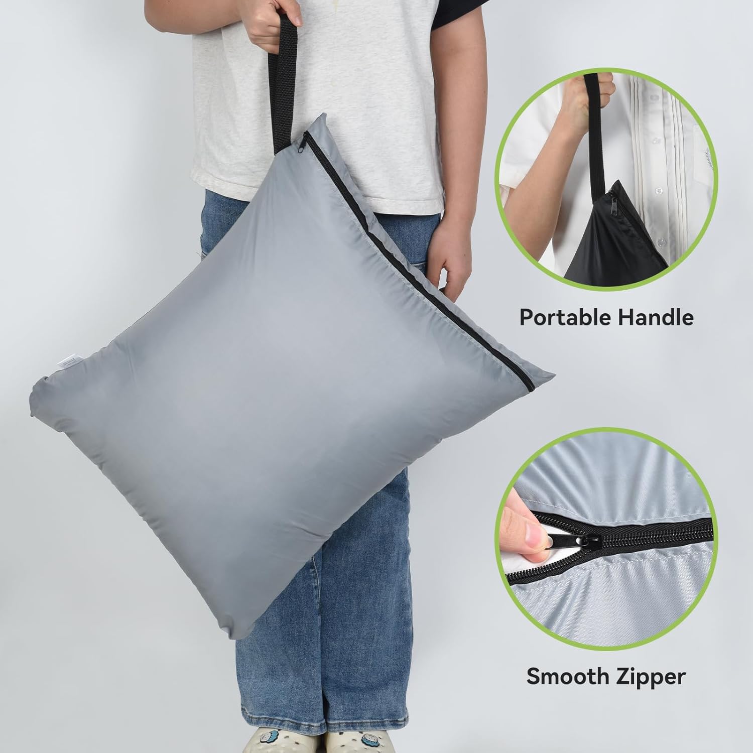 OTraki 2Pcs Exlarge Wet Bag 24x32 inch Reusable Waterproof Wet Dry Bag with Zipper Handle Wet