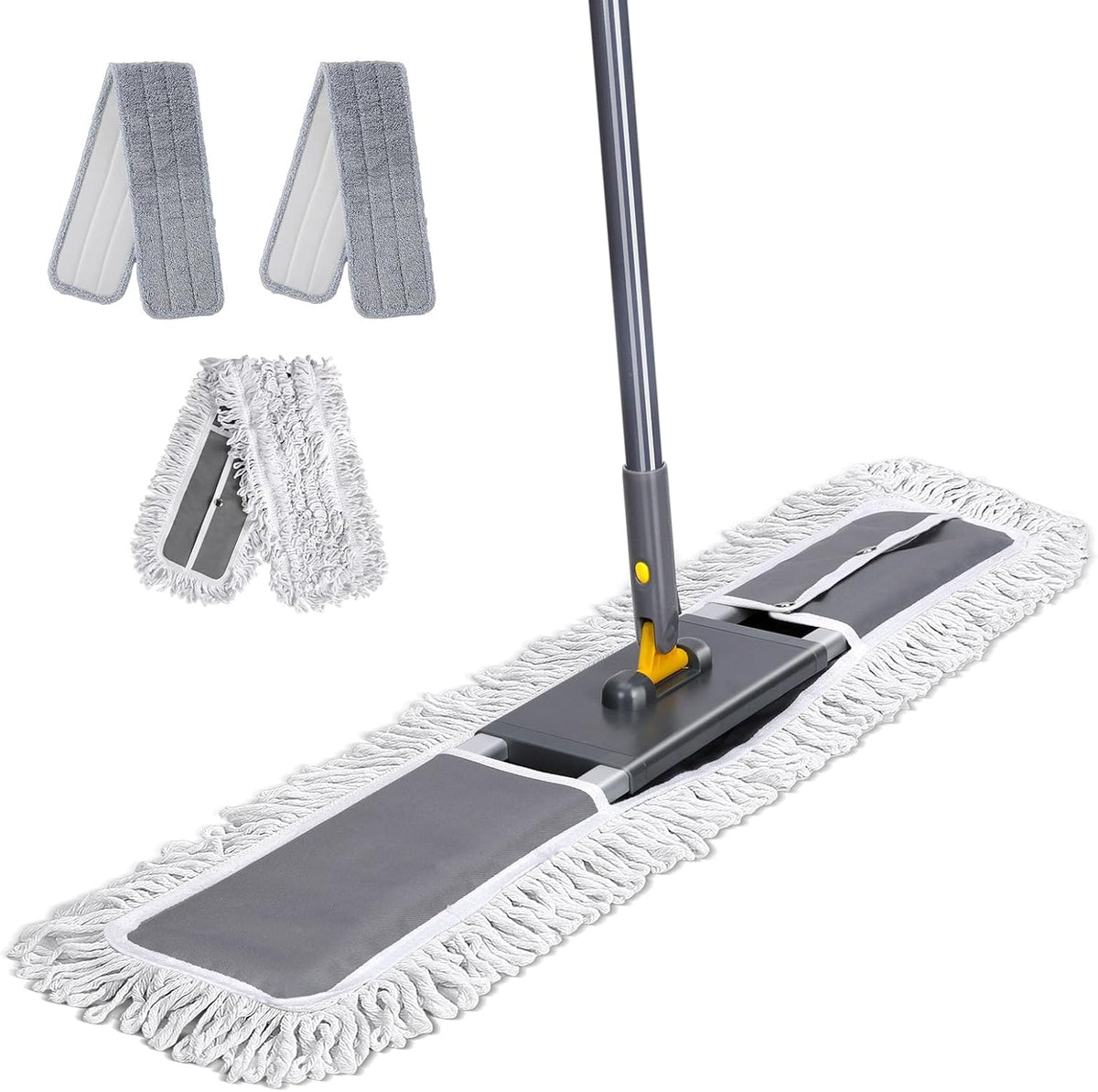 Masthome 36" Commercial Mop, Heavy Duty Industrial Floor Mop with 3 Microfiber Pads, 60" Adjustable