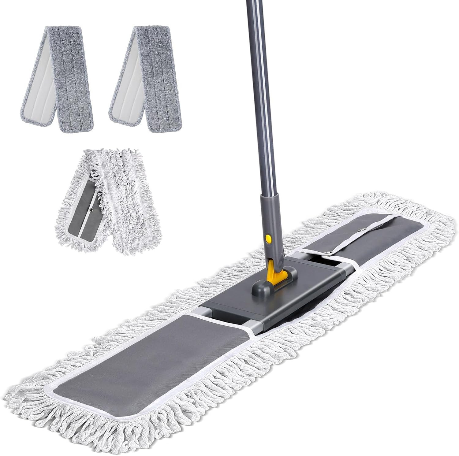 Masthome 36" Commercial Mop, Heavy Duty Industrial Floor Mop with 3 Microfiber Pads, 60" Adjustable