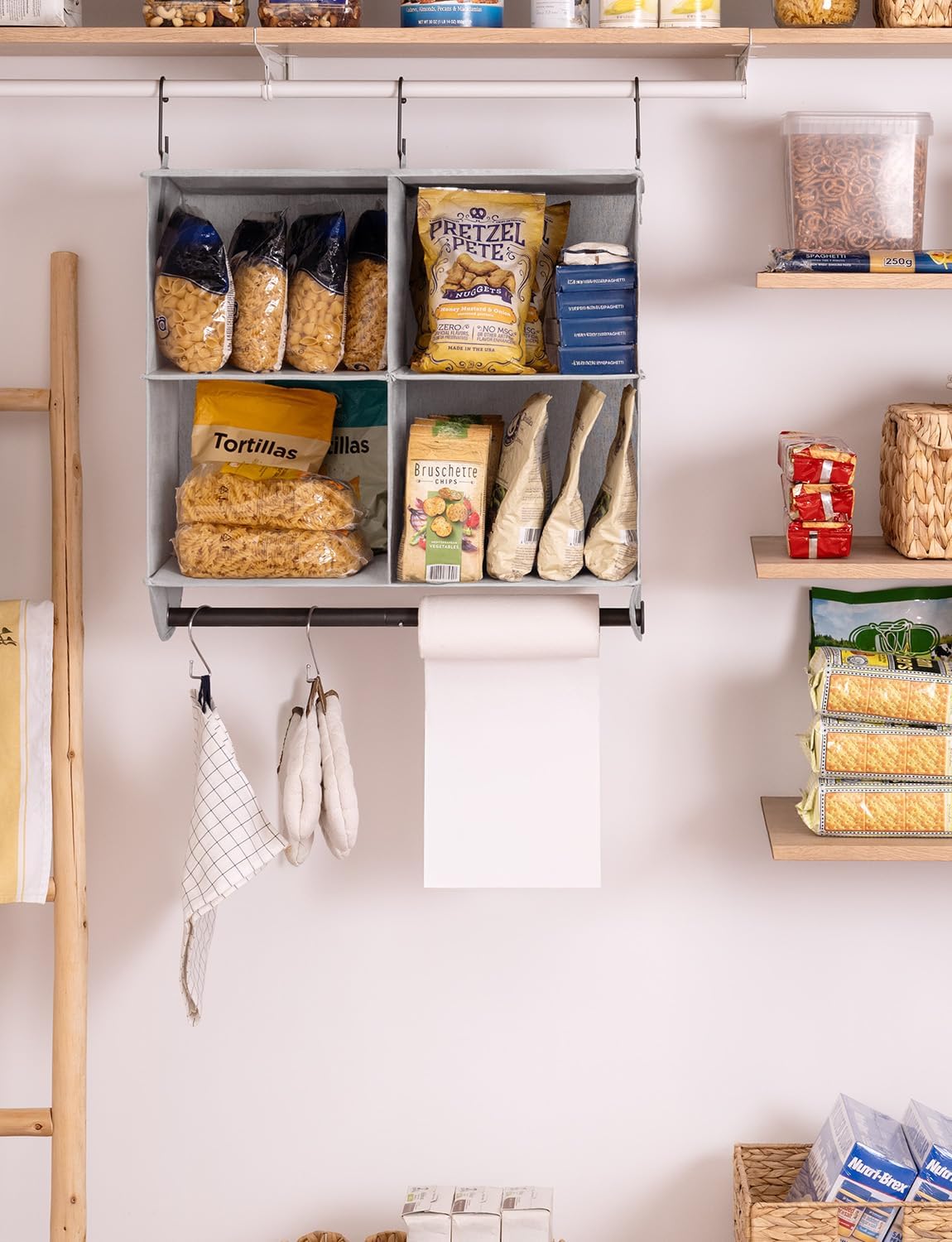 StorageWorks Hanging Closet Organizer with Metal Rod, 4-Section Closet Organizers and Storage