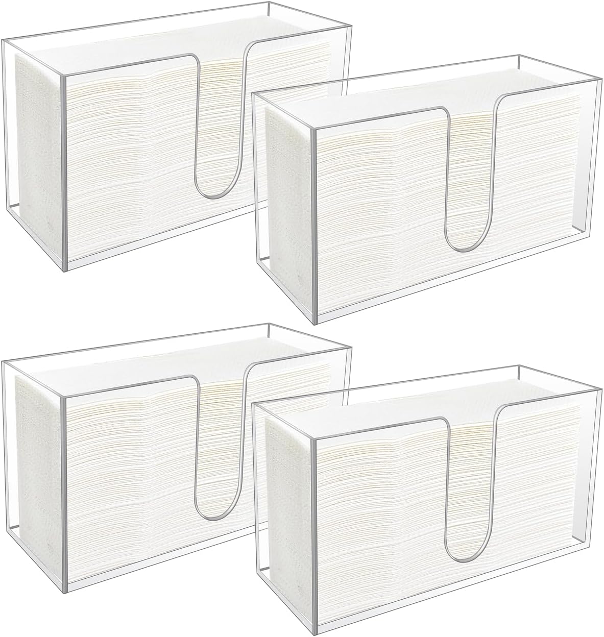 4Pack Acrylic Countertop Paper Towel Holder, Paper Towel Dispenser Countertop/Acrylic Napkin