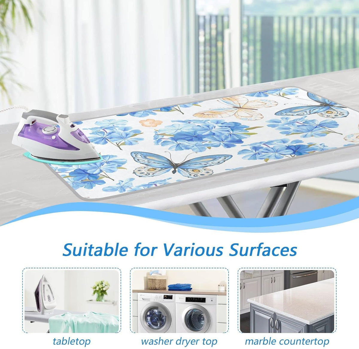 Ironing Mat Portable Ironing Pad Ironing Blanket for Table Top Heat Resistance Double-Side Using