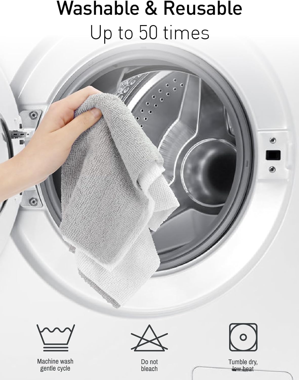 Fantasticlean Microfiber Cleaning Cloth Roll -75 Pack, Tear Away Microfiber Towels, 12" x 12"