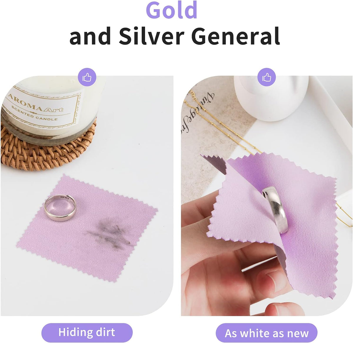 CATIFLIN 100pcs Premium Jewelry Cleaning Cloth, Silver Polishing Cloth Individually Wrapped, for
