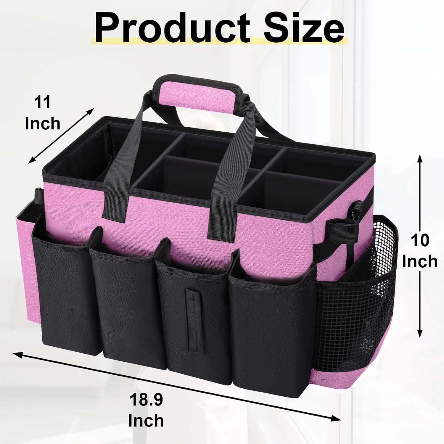 Wearable Large Cleaning Caddy Bag for Housekeeper, Clean Supply Organizer with Adjustable Shoulder
