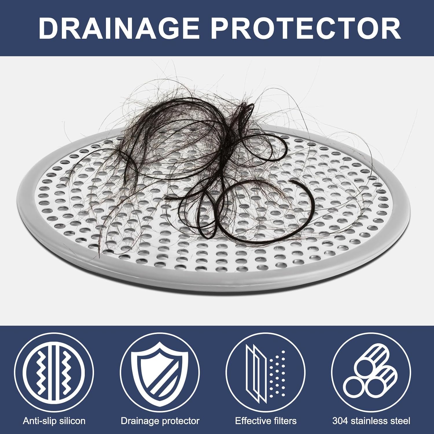 Heavy Duty Stainless Steel Drain Protector, Outside Diameter 4.75" Mesh Metal Sink Floor Drain