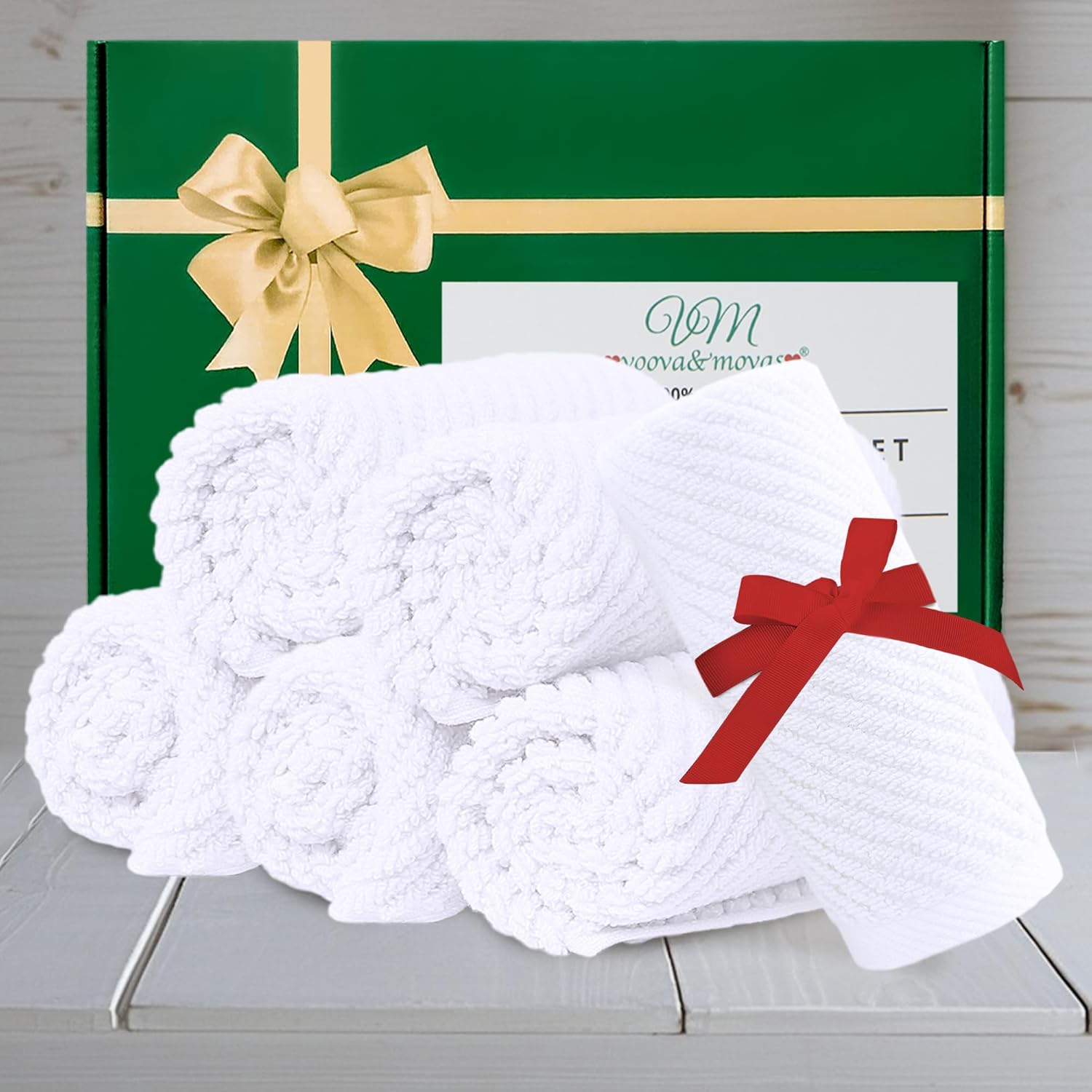 White Washcloths for Bathroom (6PC, 13"x13") - Cotton | Quick Dry | Lightweight | Thick | Soft |