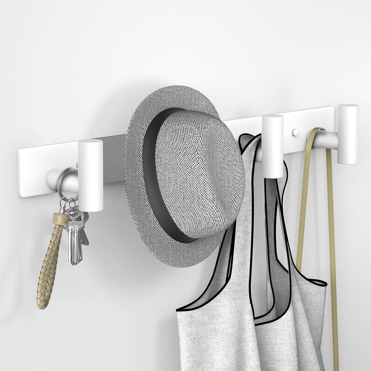 VAEHOLD Hat and Coat Wall Mount Rack - Hooks for Robes, Bags, Keys, and Towels - Bathroom Towel