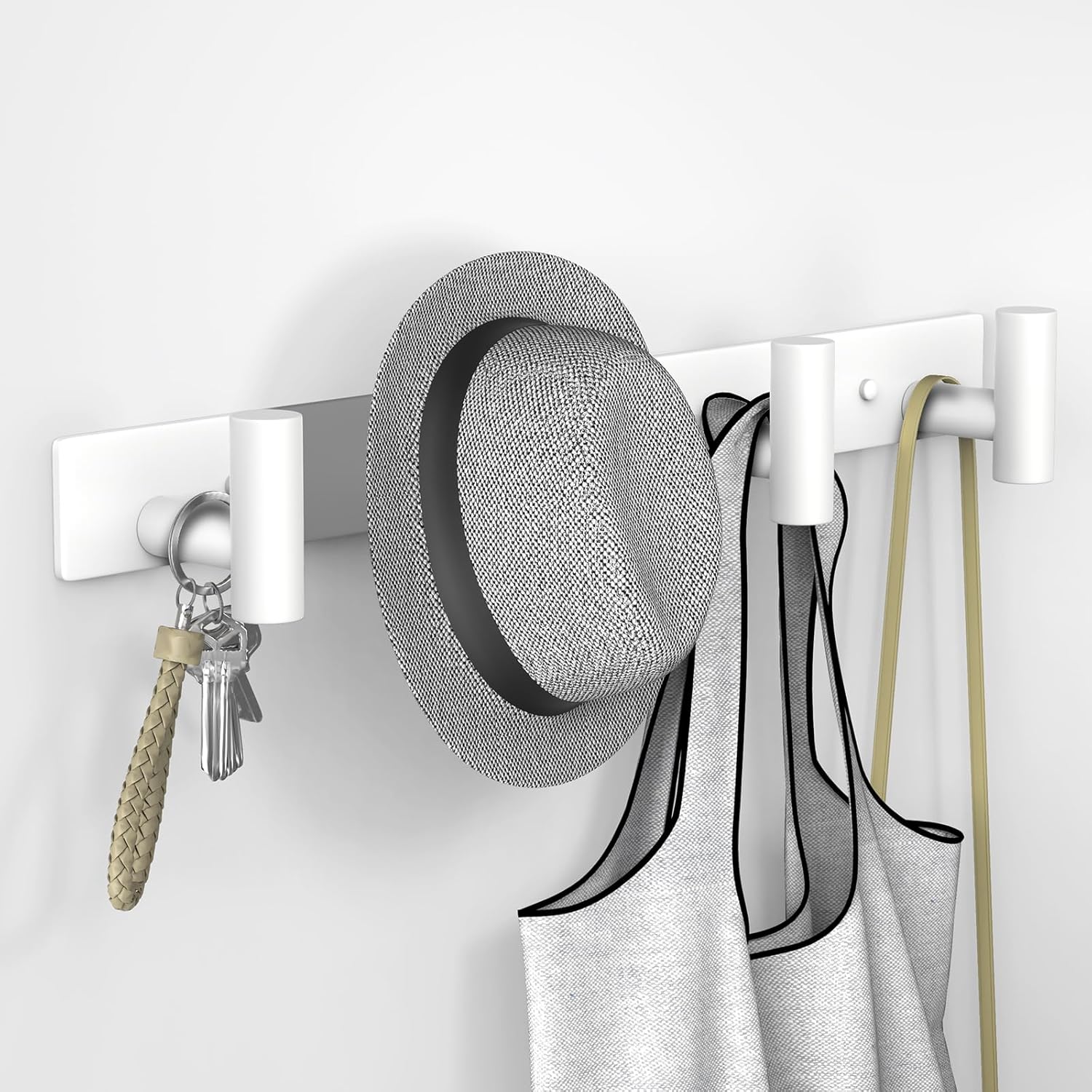 VAEHOLD Hat and Coat Wall Mount Rack - Hooks for Robes, Bags, Keys, and Towels - Bathroom Towel