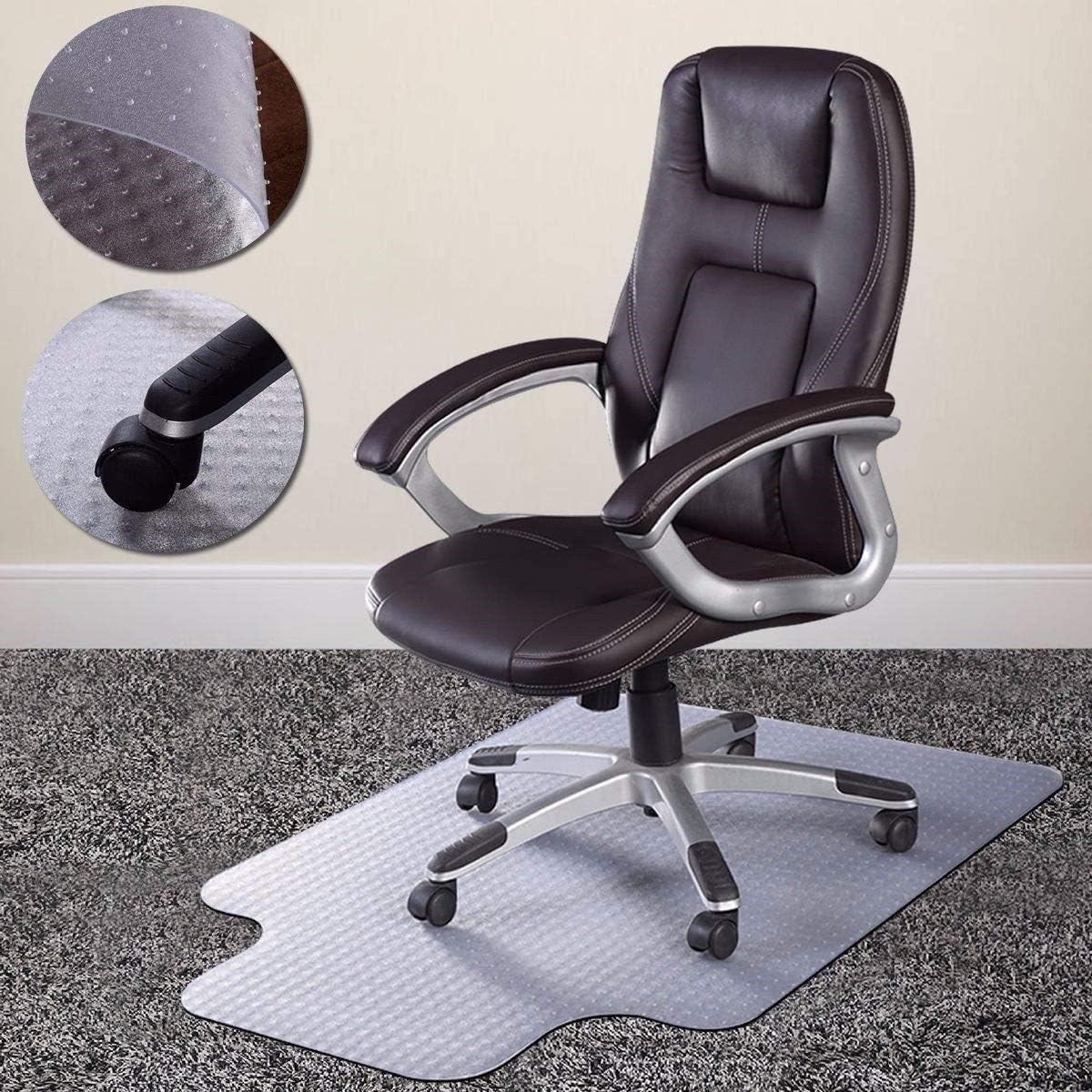 Azadx Chair Mat for Carpet 48"x 36" with Lip Chair Mat for Carpeted Floors, Office Chair Mat for