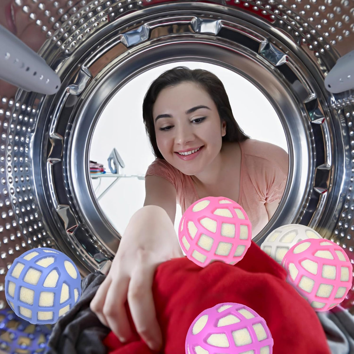 Dryer Balls – Patented Silicone Guard, Natural Wool Core, Super Anti-Tangle & Saves Drying Time