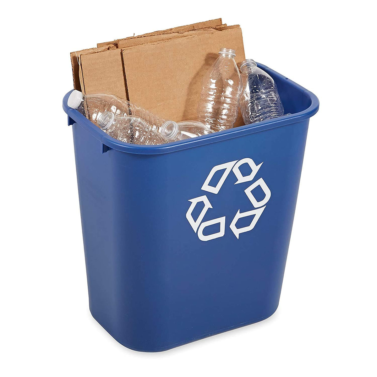 Rubbermaid Commercial Products Deskside Recycling Can, 7-Gallon/28-Quart, Blue Recycling Symbol
