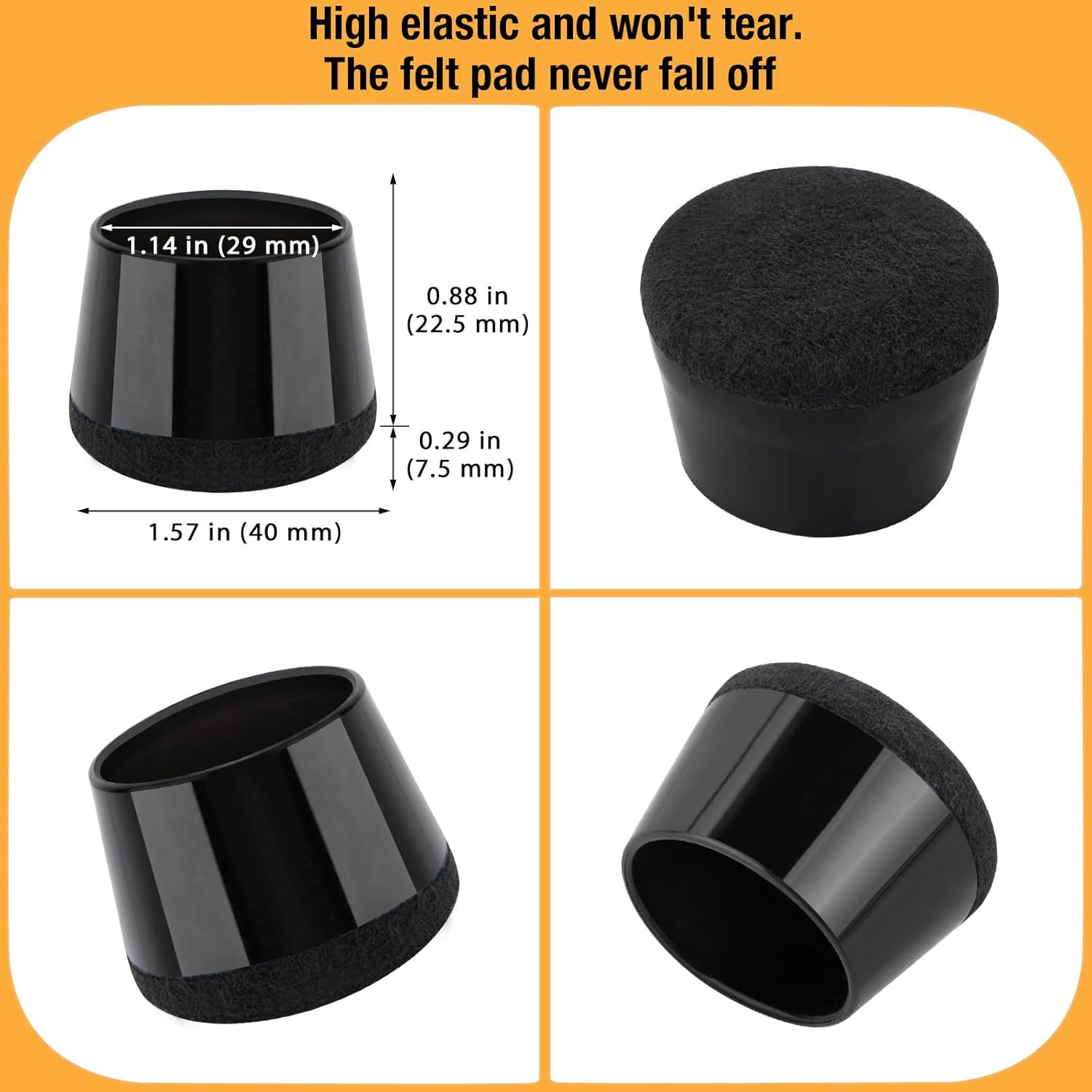 32 Pcs New Chair Leg Floor Protectors, Silicone Chair Leg Protectors for Hardwood Floors, Floor