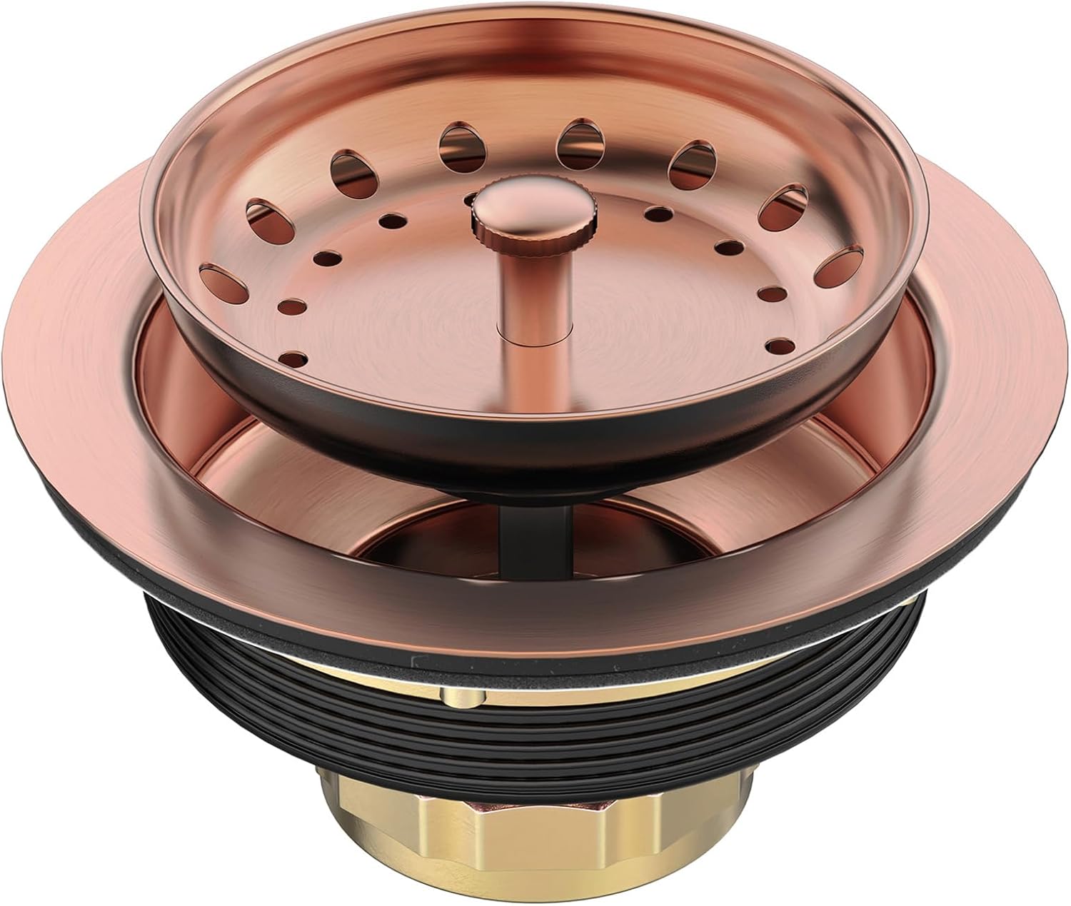 BOTEMY Stainless Steel Copper Sink Drain Strainer Kit 3-1/2 inch Kitchen Drain Assembly with Metal