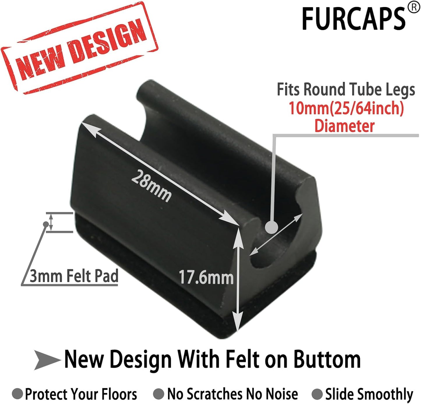 Rectangle U Shaped Chair Leg Tips Cap with Felt Pads,Furniture Feet Protectors Slide Smoothly