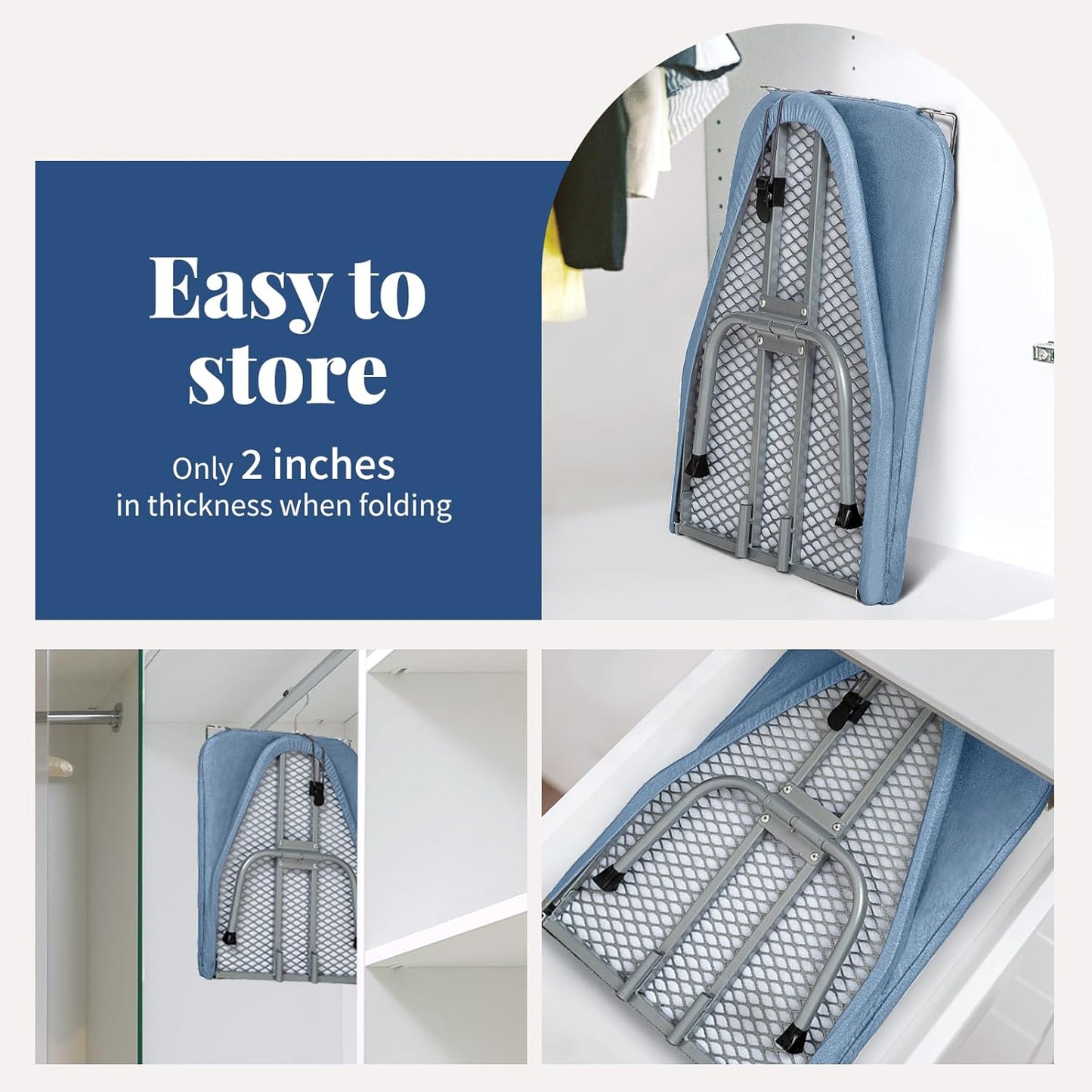 Small Ironing Board Tabletop with Cover and Pad, BlissBoard Mini Folding Iron Board Portable with