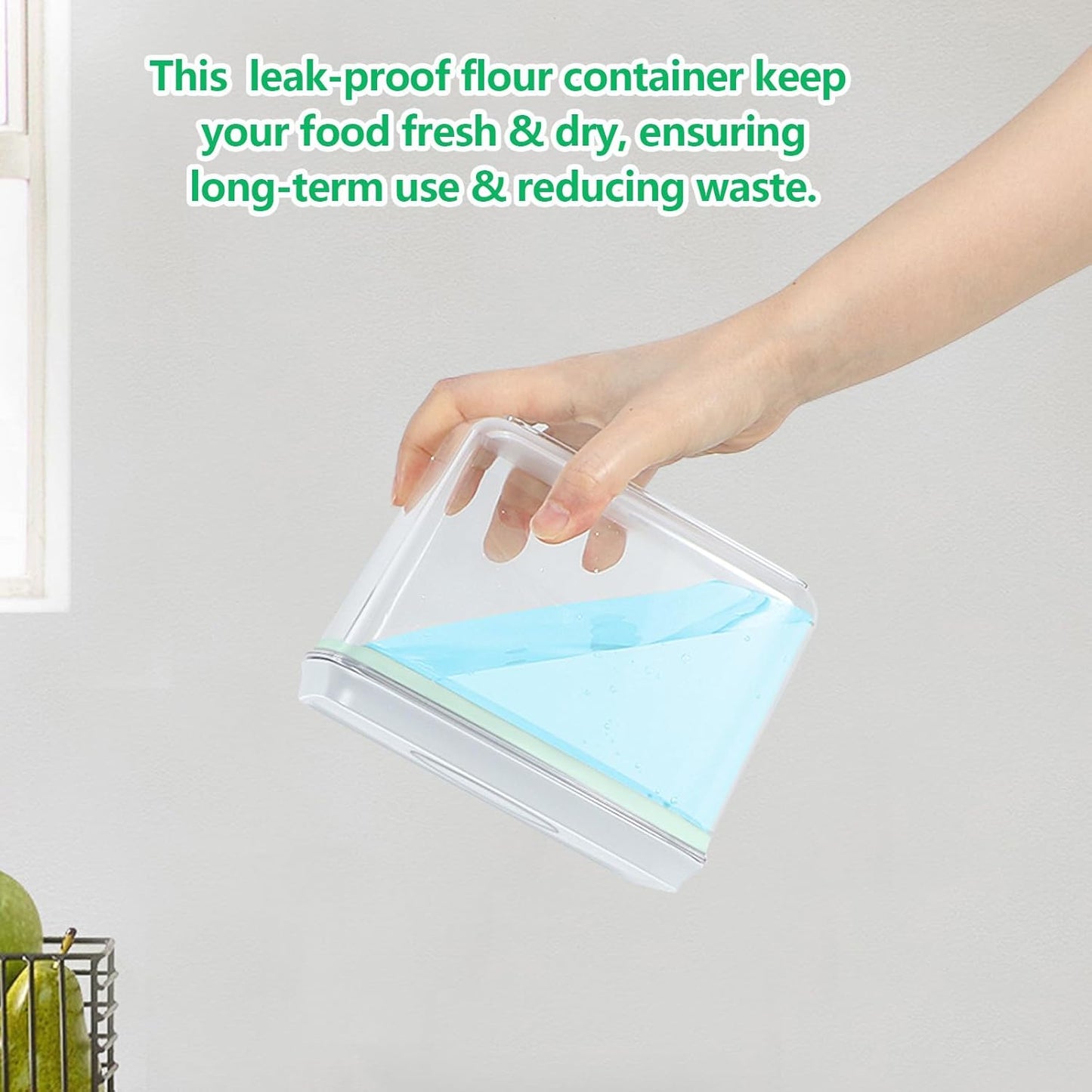 3 Pack Flour and Sugar Storage Containers with Pop-up Lid, 1.26Qt + 2.11Qt + 3.48Qt Food Storage