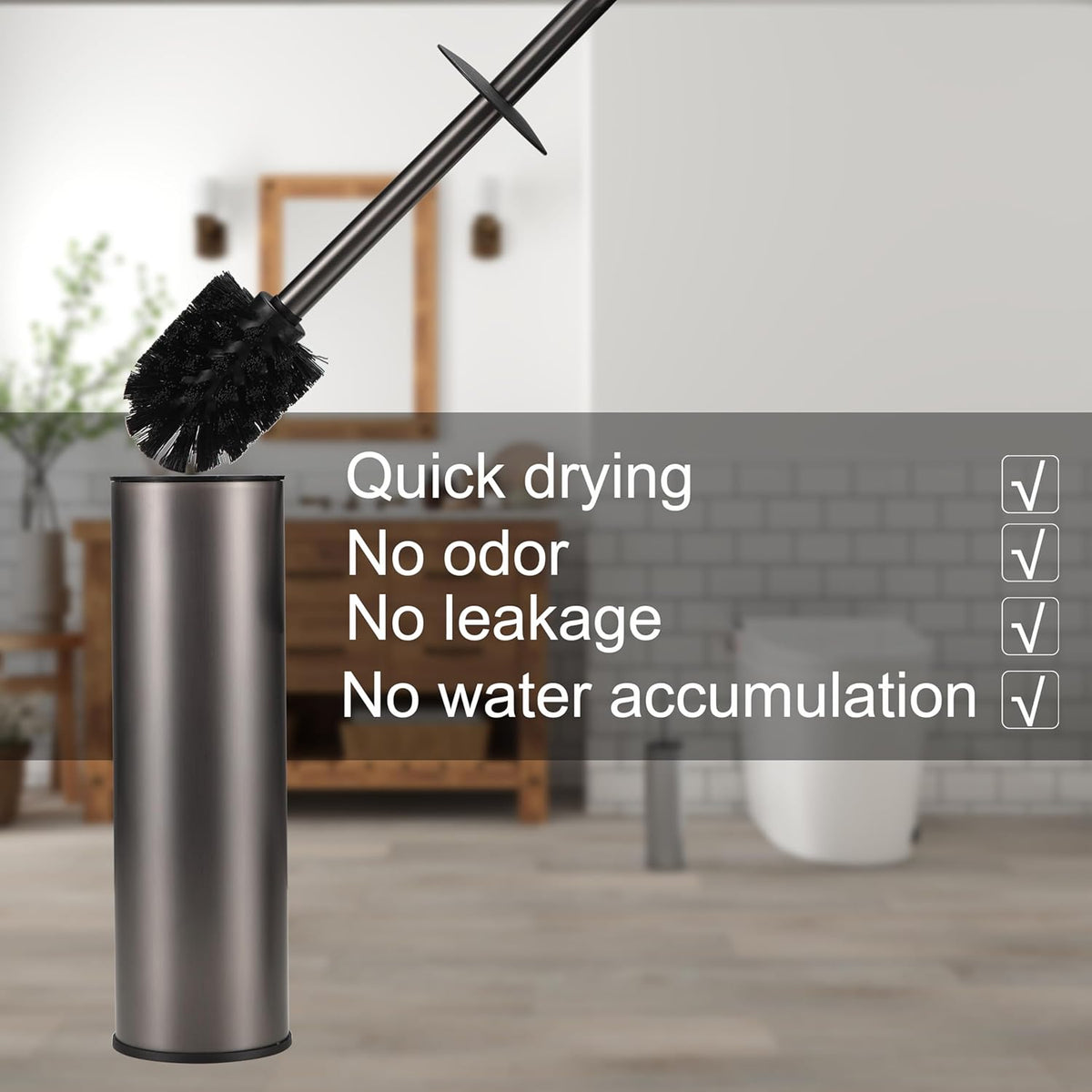 Toilet Brush and Holder Set Premium Material Toilet Bowl Cleaner Free Standing Toilet Bowl Brush