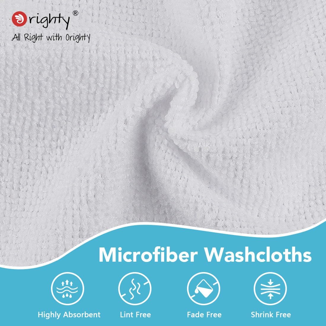 Orighty Wash Cloths Bulk Towels Set 200 Pack, Highly Absorbent and Soft Feel Microfiber Face