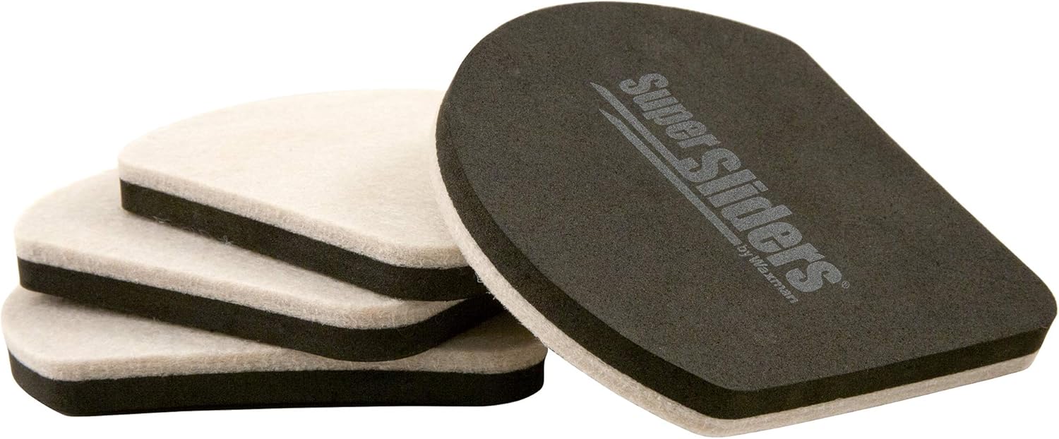 Super Sliders 5" Slide & Hide Reusable Furniture for Hard Surfaces - Effortless Moving and Surface