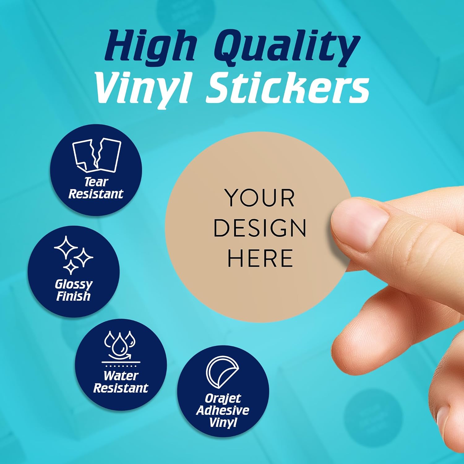100 Custom Vinyl Stickers - Upload Your own Image, Text, Design, Logo - Personalized Logo Labels