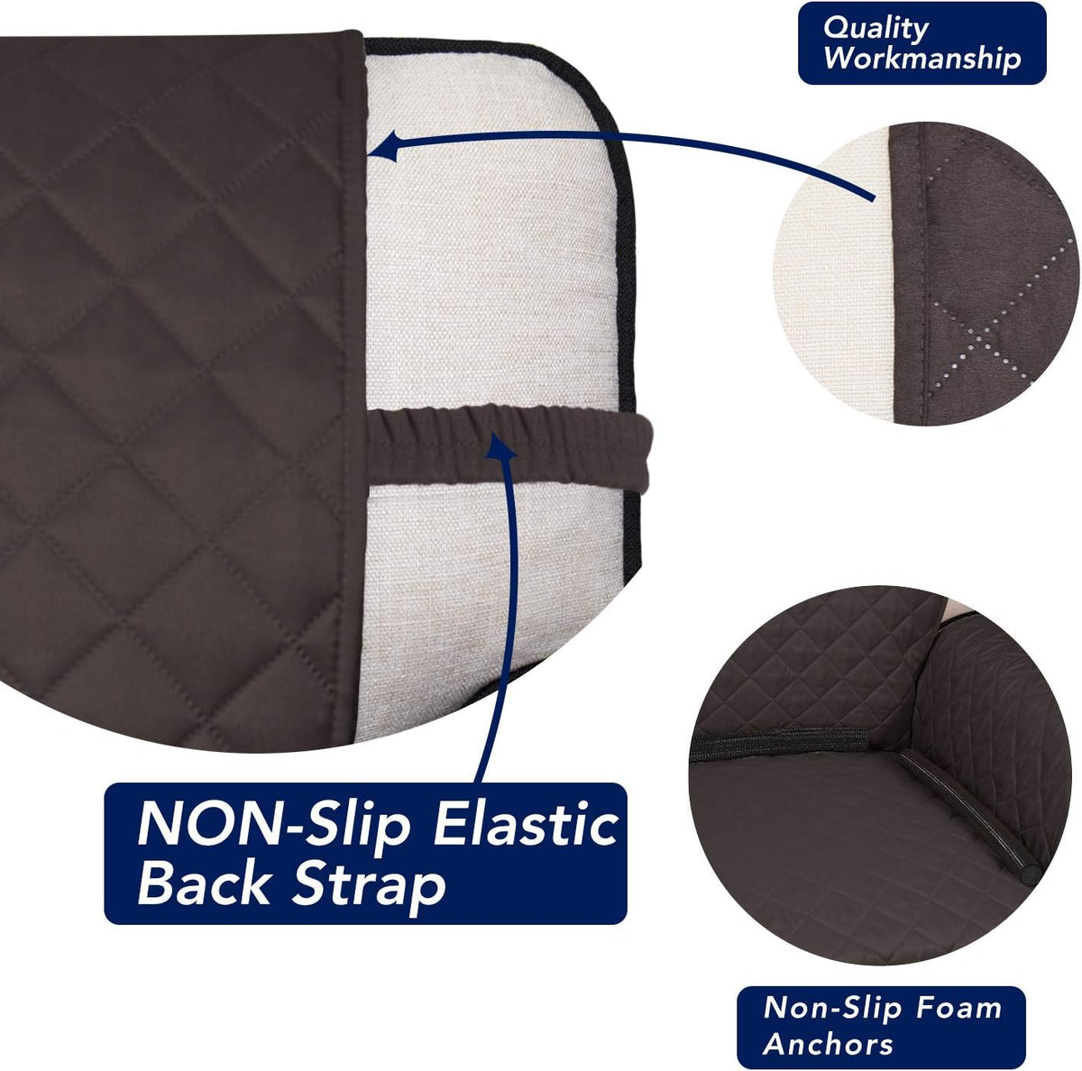 PureFit Reversible Quilted Sofa Cover, Water Resistant Medium Slipcover Furniture Protector